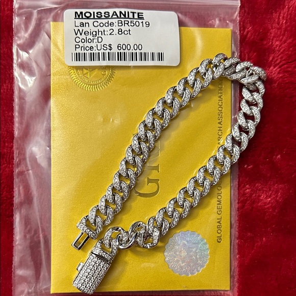 2.8CT Moissanite link Bracelet in white gold